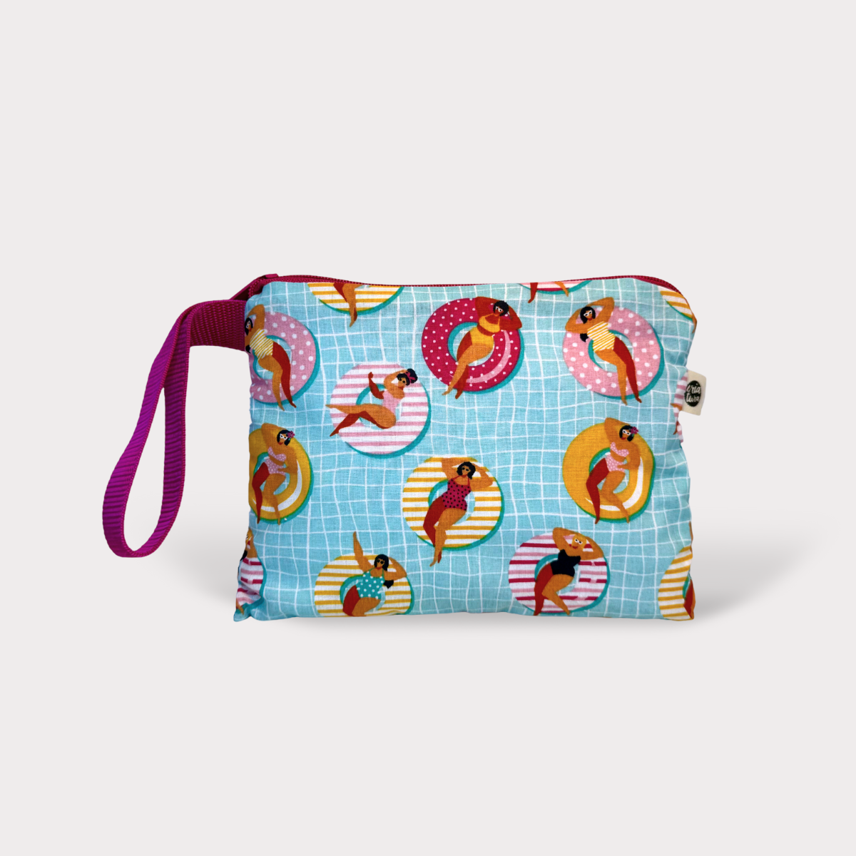 Large Pouch . Ladies Swimming Ring. Fabric