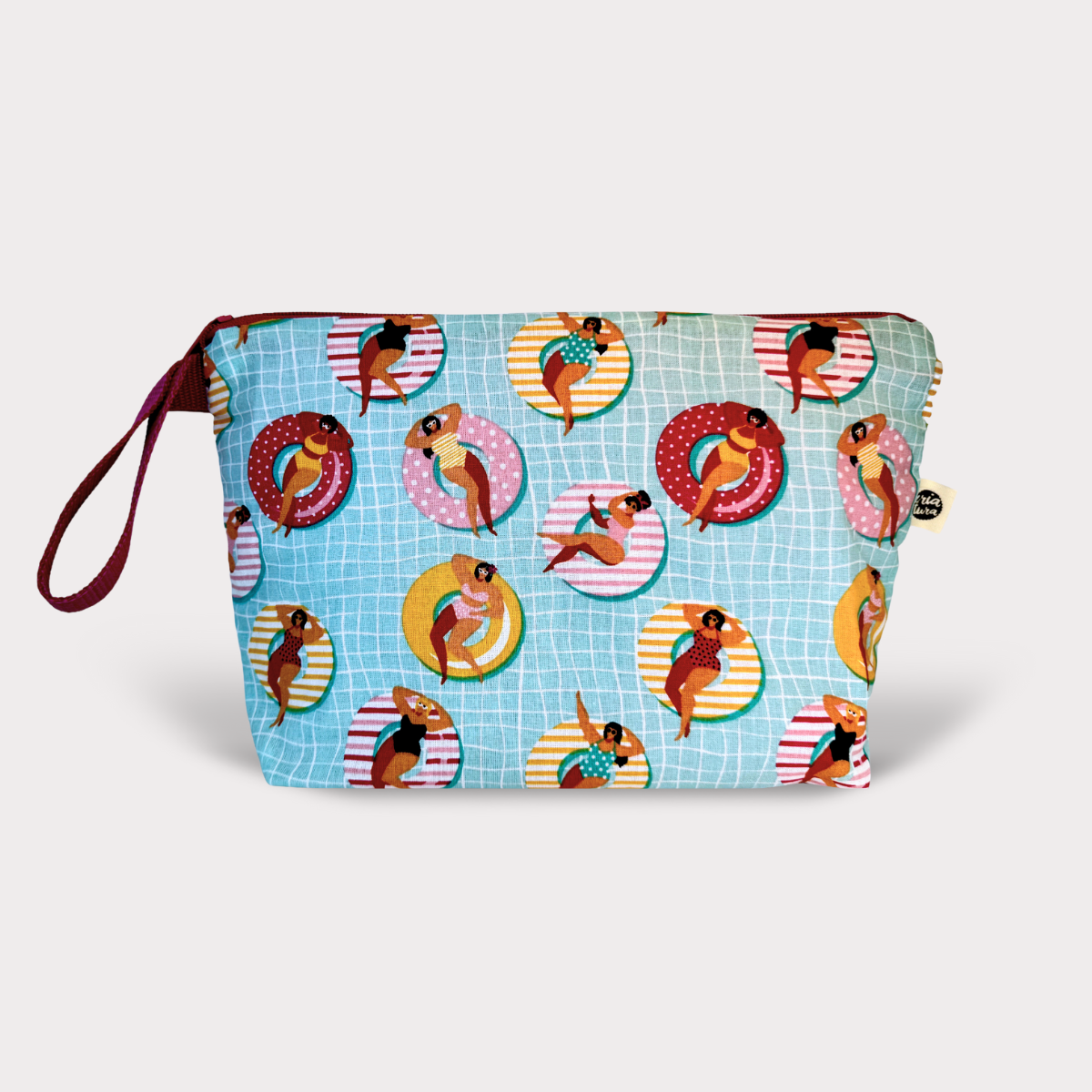 Overnight Bag . Ladies Swimming Ring. Fabric