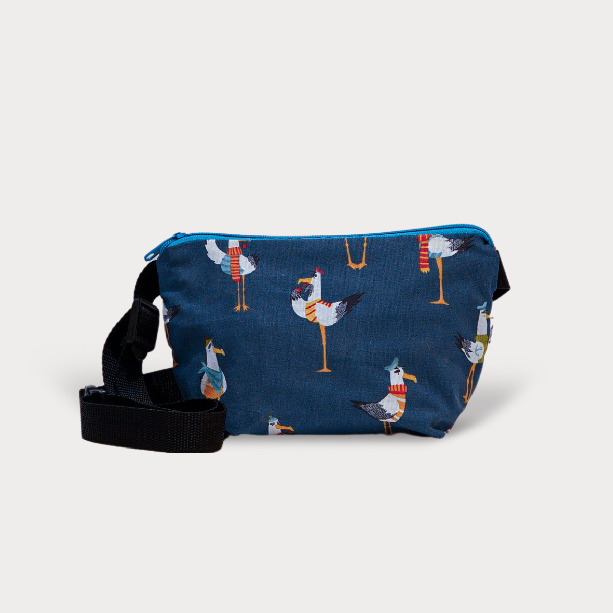 Small Hip Bag . Crazy Seagulls . Fabric