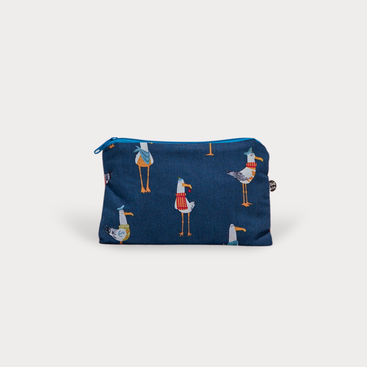 Small Pouch . Crazy Seagulls. Fabrics.