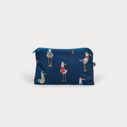 Small Pouch . Crazy Seagulls. Fabrics.
