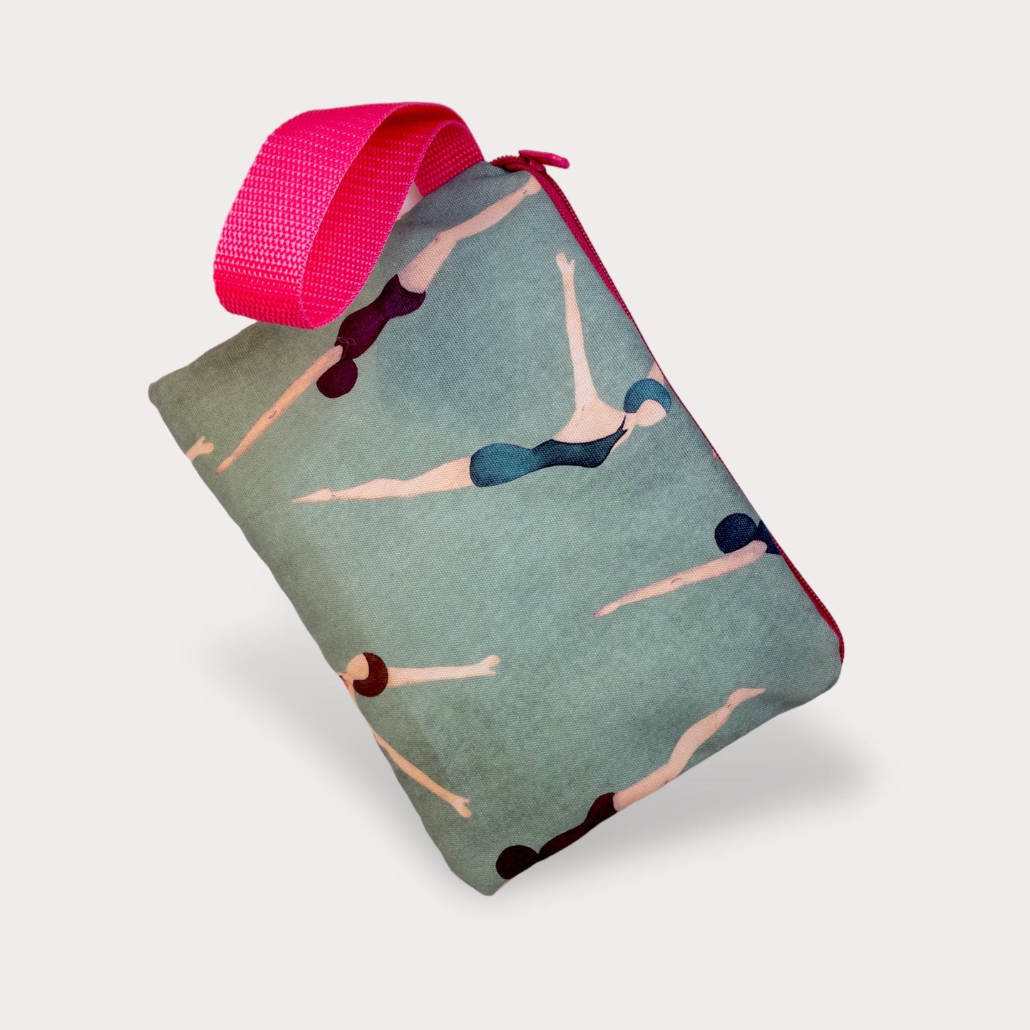 Large Pouch . High Diver. Green. Fabric
