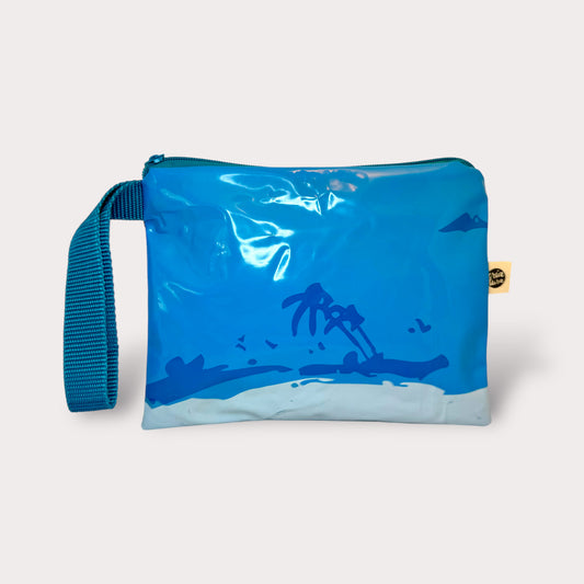 Large Pouch . Blue Palm. Pool Toy