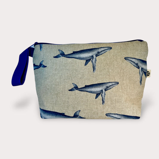 Overnight Bag . Whales. Fabric