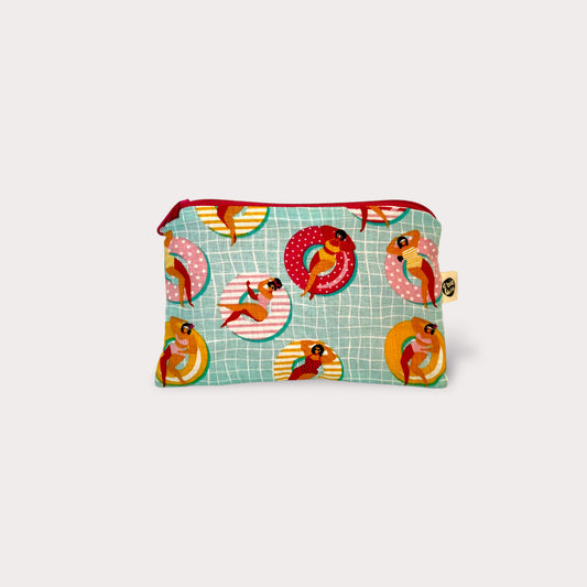 Small Pouch . Ladies Swimming Ring. Fabrics.