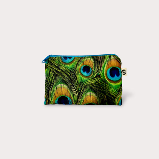 Small Pouch . Peacock. Fabrics.